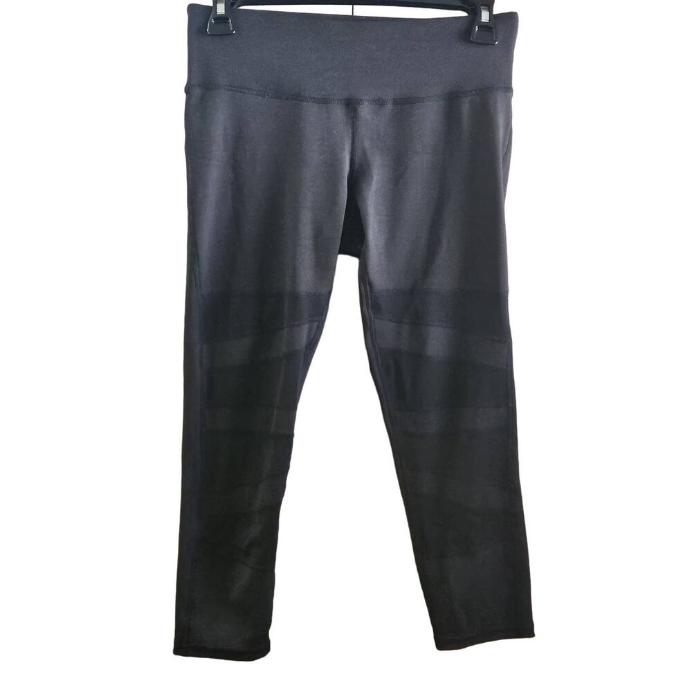 BCBGeneration Cropped Hem Moto Mesh Panel Capri Leggings Size Small